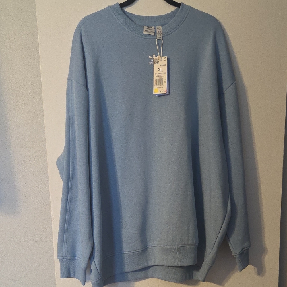 adidas Women's Light Blue Crewneck Sweater